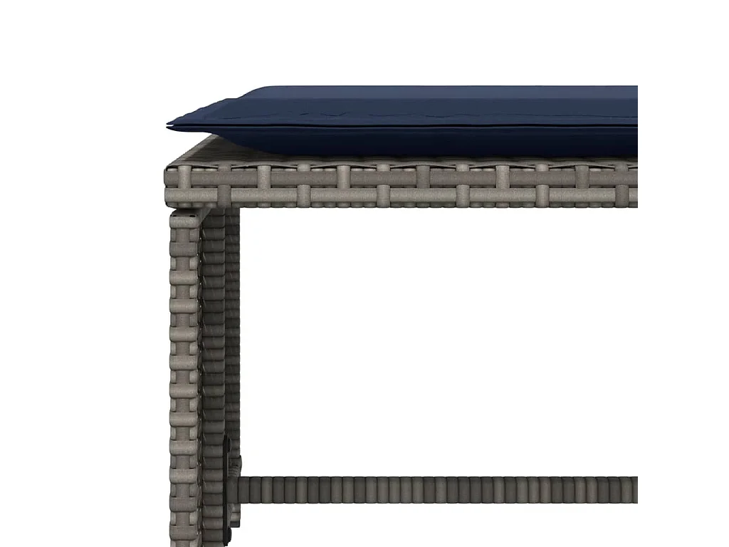 Chaise de jardin avec tabouret gris résine tressée