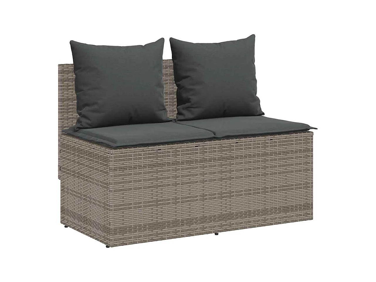 Ensemble à manger de jardin 3 pcs coussins gris résine tressée