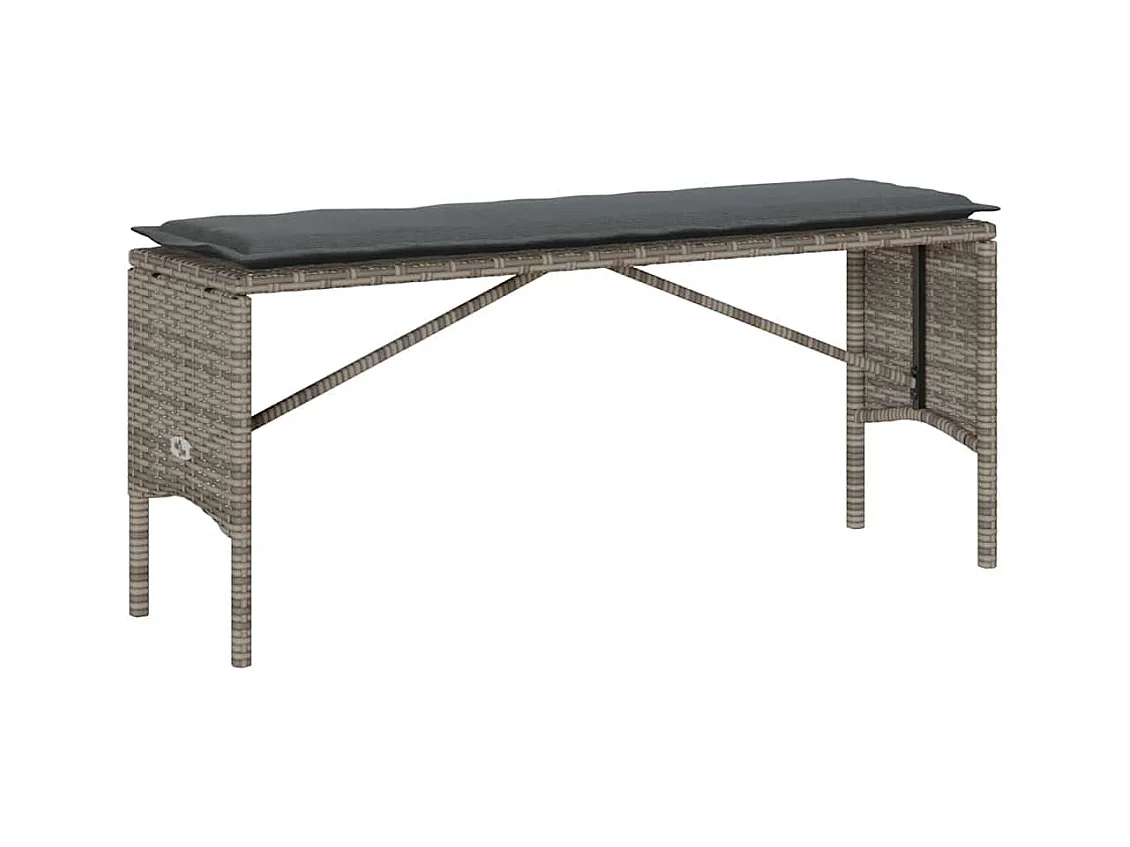 Ensemble à manger de jardin 3 pcs coussins gris résine tressée