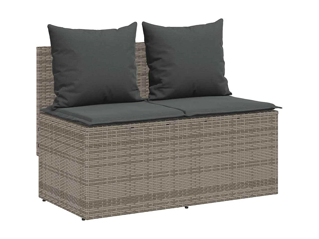 Ensemble à manger de jardin 3 pcs coussins gris résine tressée