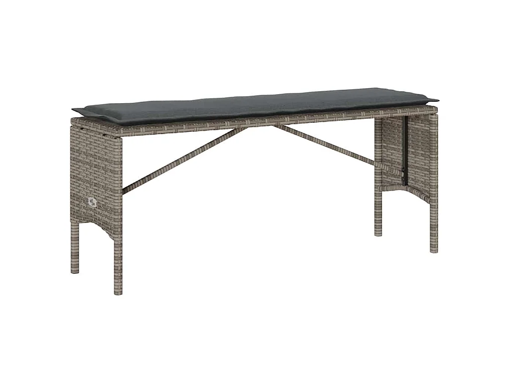 3-delige Tuinset met kussens poly rattan grijs