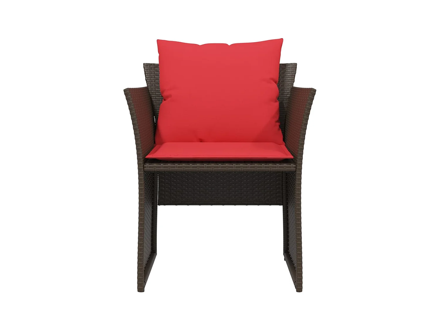 Chaise de jardin avec tabouret marron résine tressée