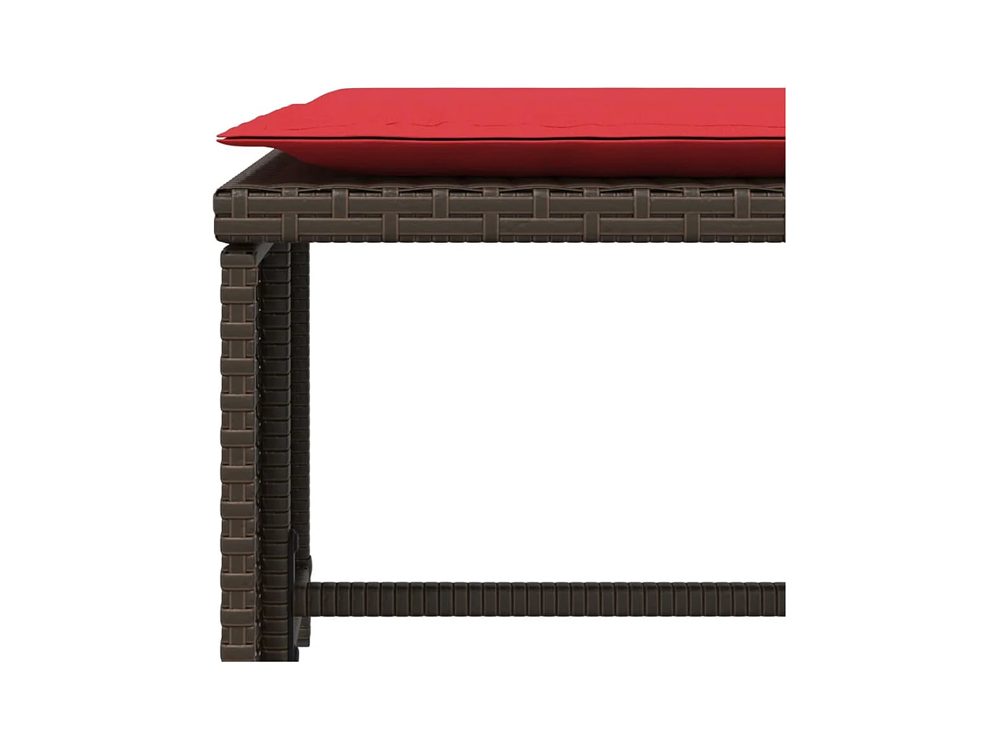 Chaise de jardin avec tabouret marron résine tressée