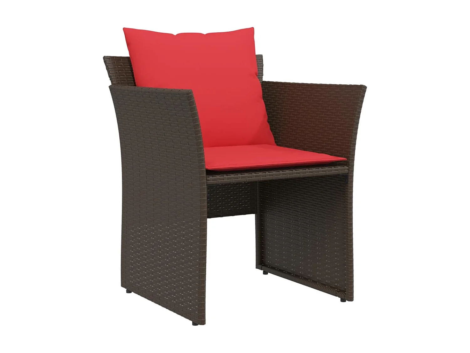 Chaise de jardin avec tabouret marron résine tressée