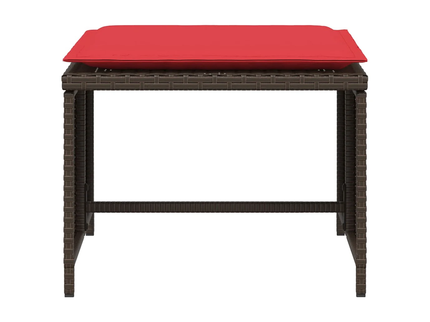 Chaise de jardin avec tabouret marron résine tressée