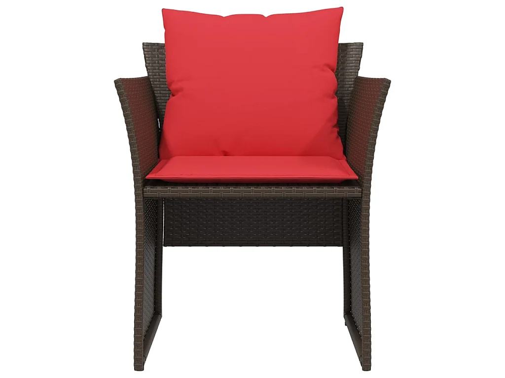 Chaise de jardin avec tabouret marron résine tressée