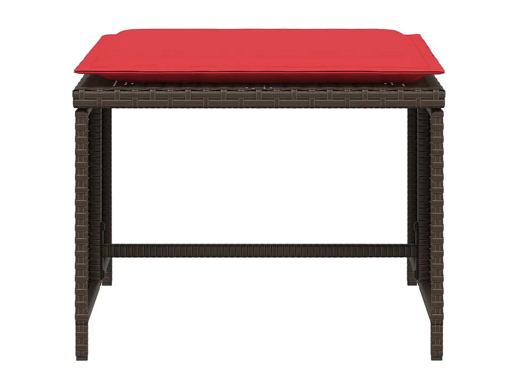 Chaise de jardin avec tabouret marron résine tressée