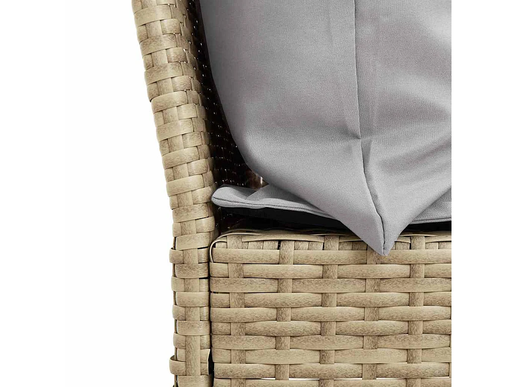 Gartensofa mit Kissen Beige Poly Rattan