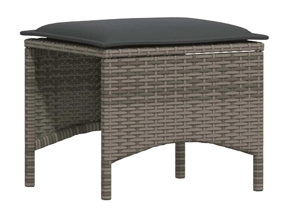 Set Divano da Giardino 5 pz con Cuscini Grigio in Polyrattan