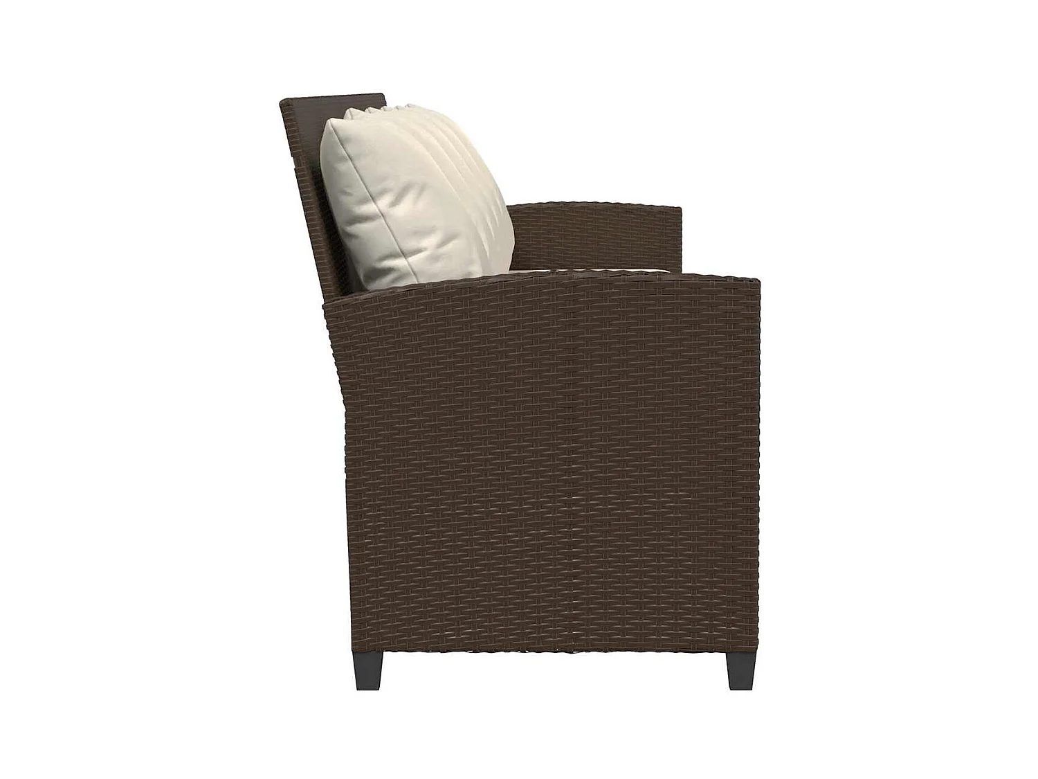 Canapé de jardin avec coussins 5 places brun résine tressée