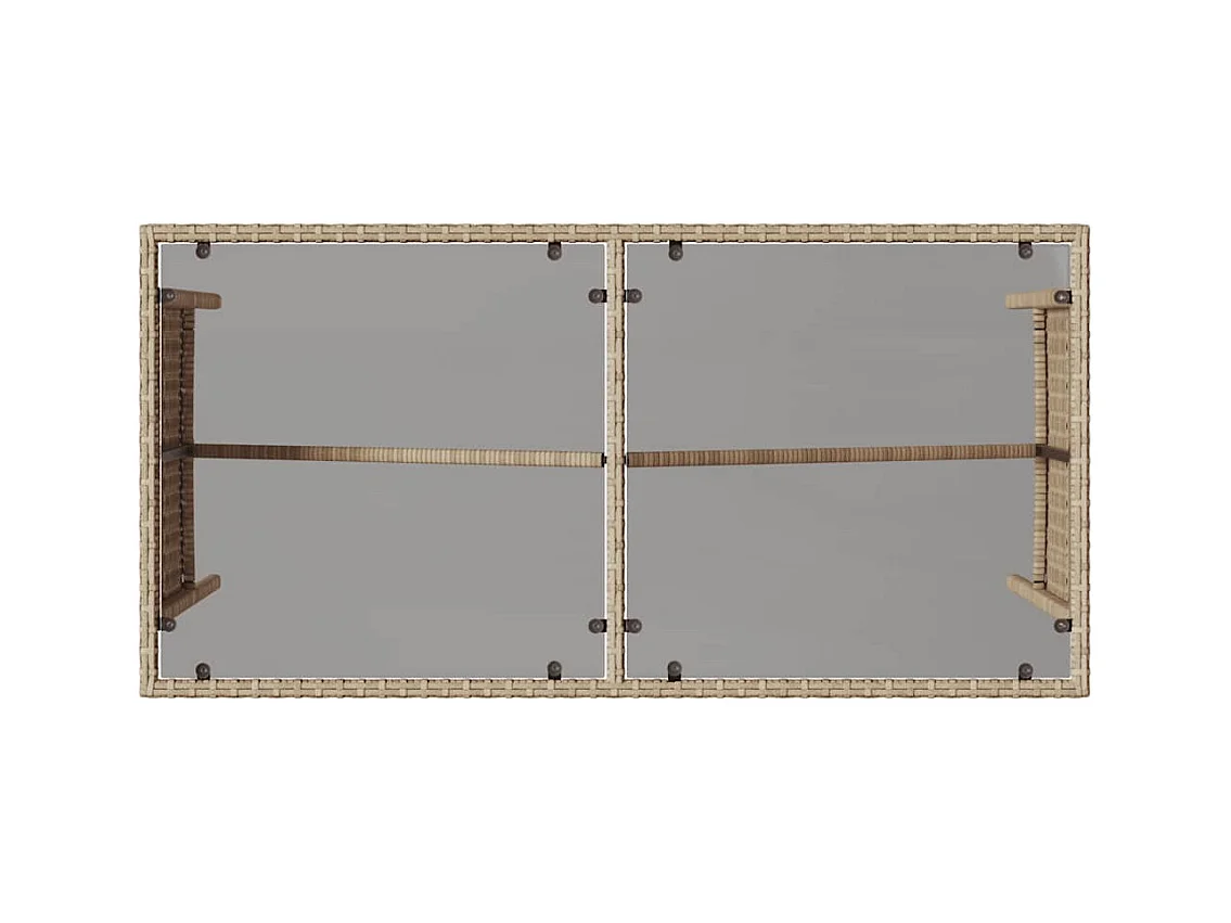 Ensemble à manger de jardin et coussins 3 pcs Beige poly rotin