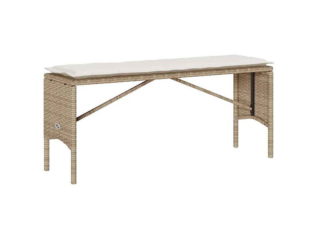 3-delige Tuinset met kussens poly rattan beige