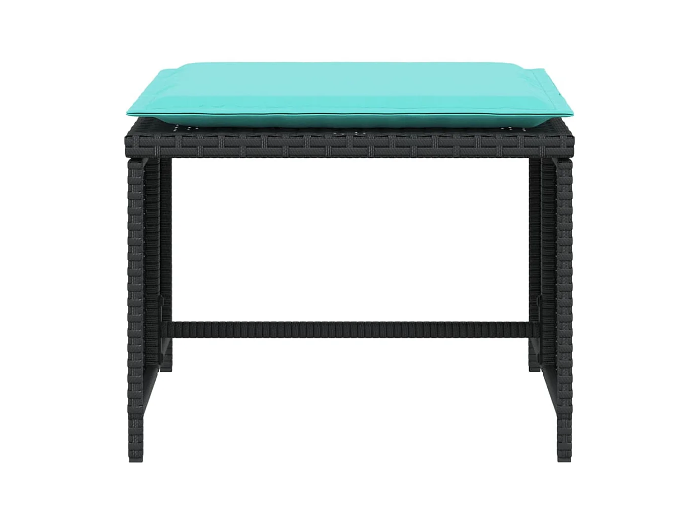 Chaise de jardin avec tabouret noir résine tressée