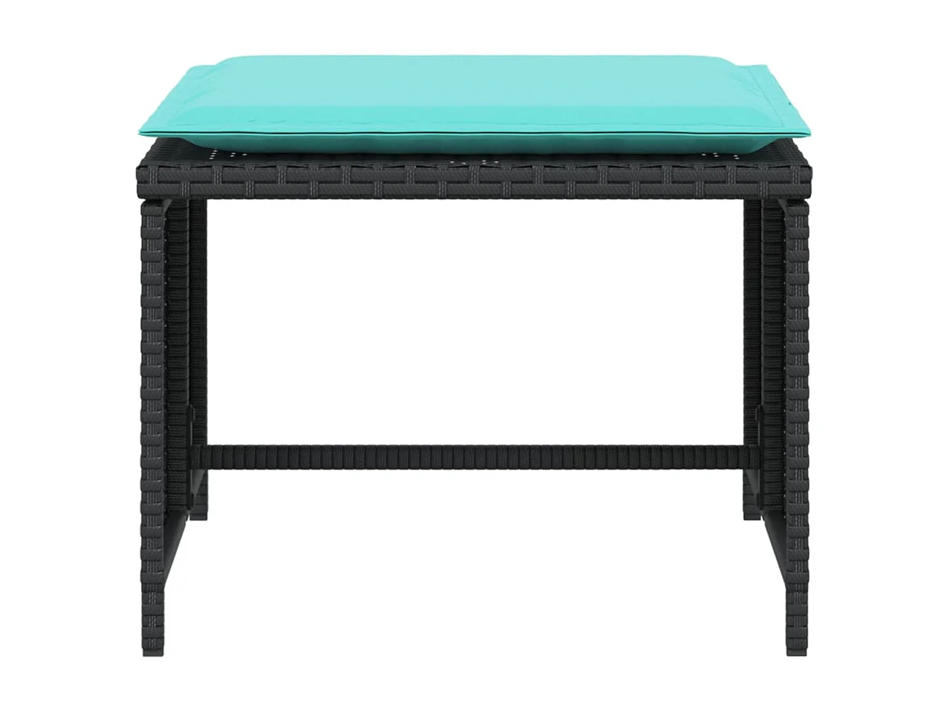 Gartenstuhl mit Fußhocker Schwarz Poly Rattan