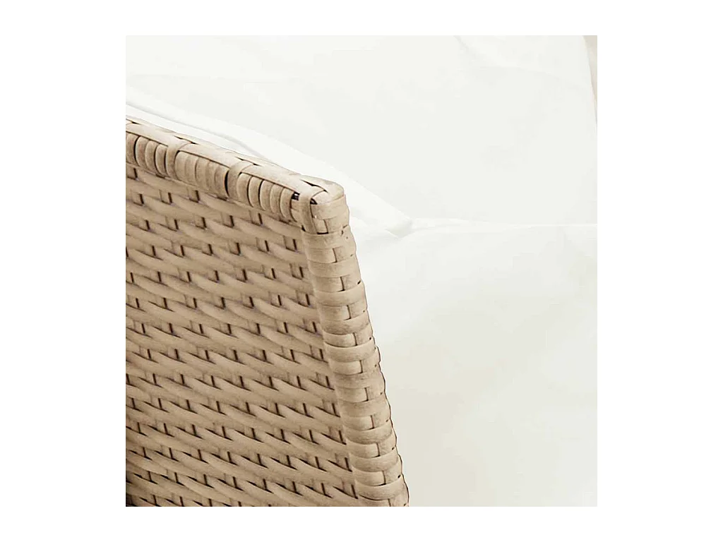 Gartensofa mit Kissen Beige Poly Rattan