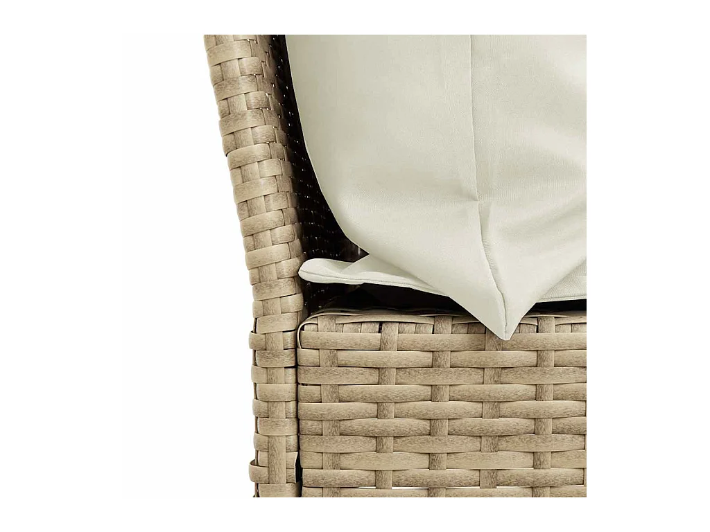 Gartensofa mit Kissen Beige Poly Rattan
