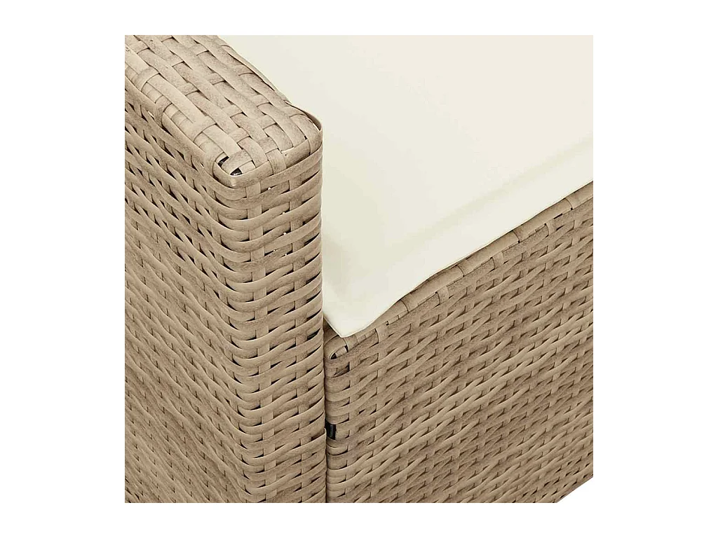 Gartensofa mit Kissen Beige Poly Rattan