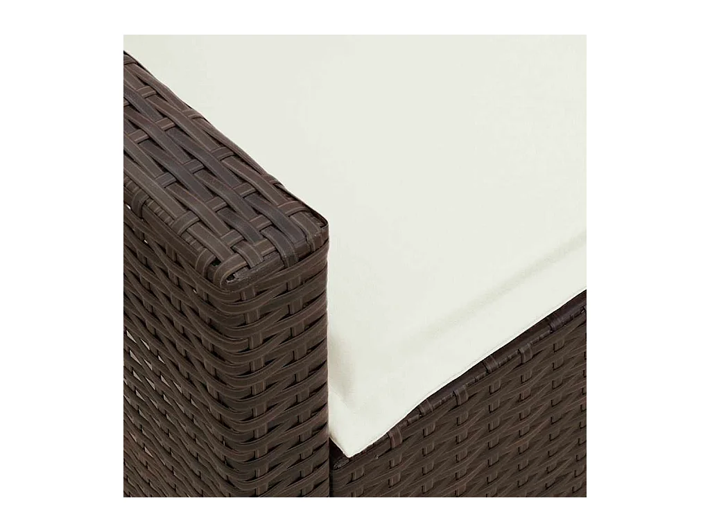 Canapé de jardin avec coussins marron résine tressée
