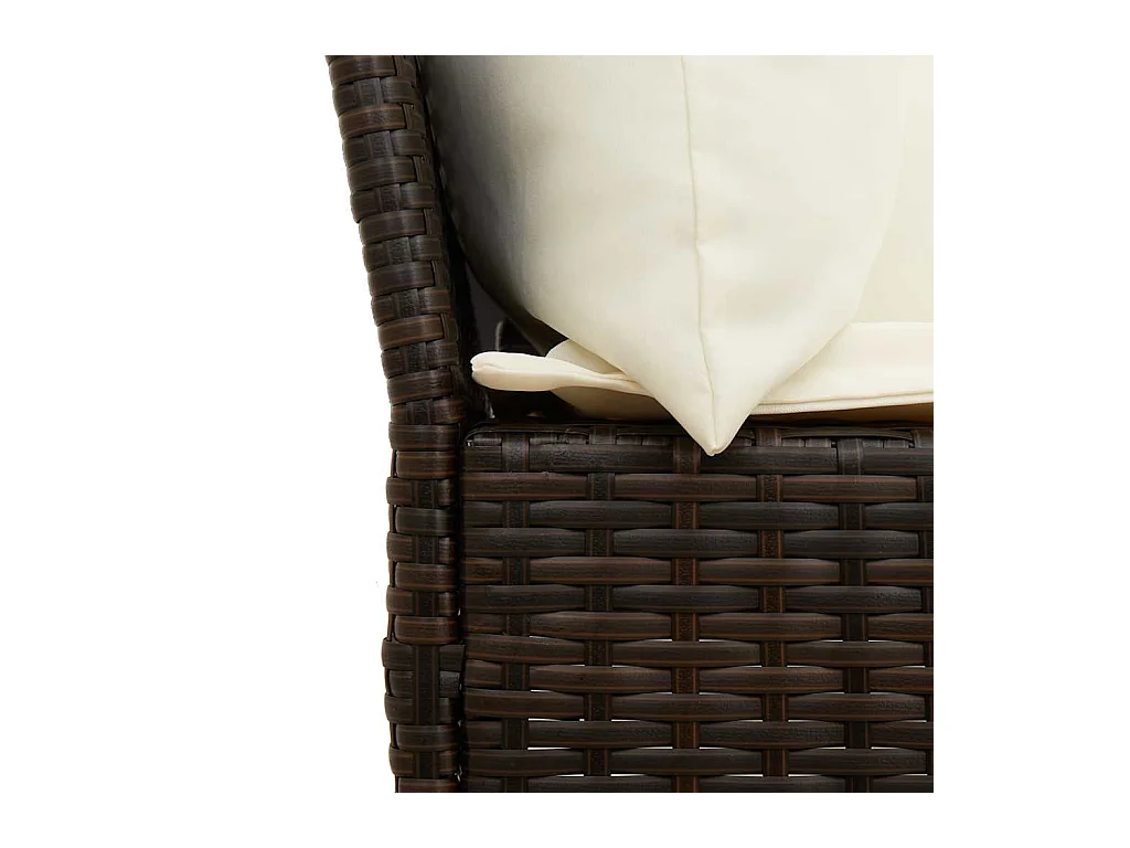 Canapé de jardin avec coussins marron résine tressée