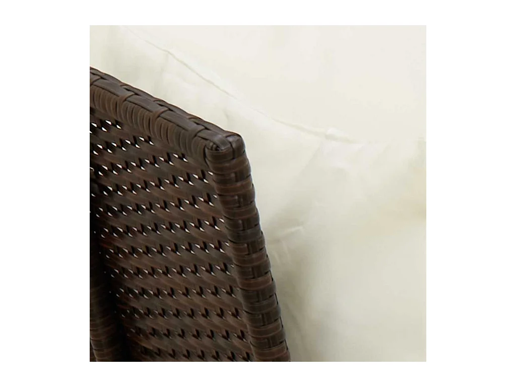 Canapé de jardin avec coussins marron résine tressée