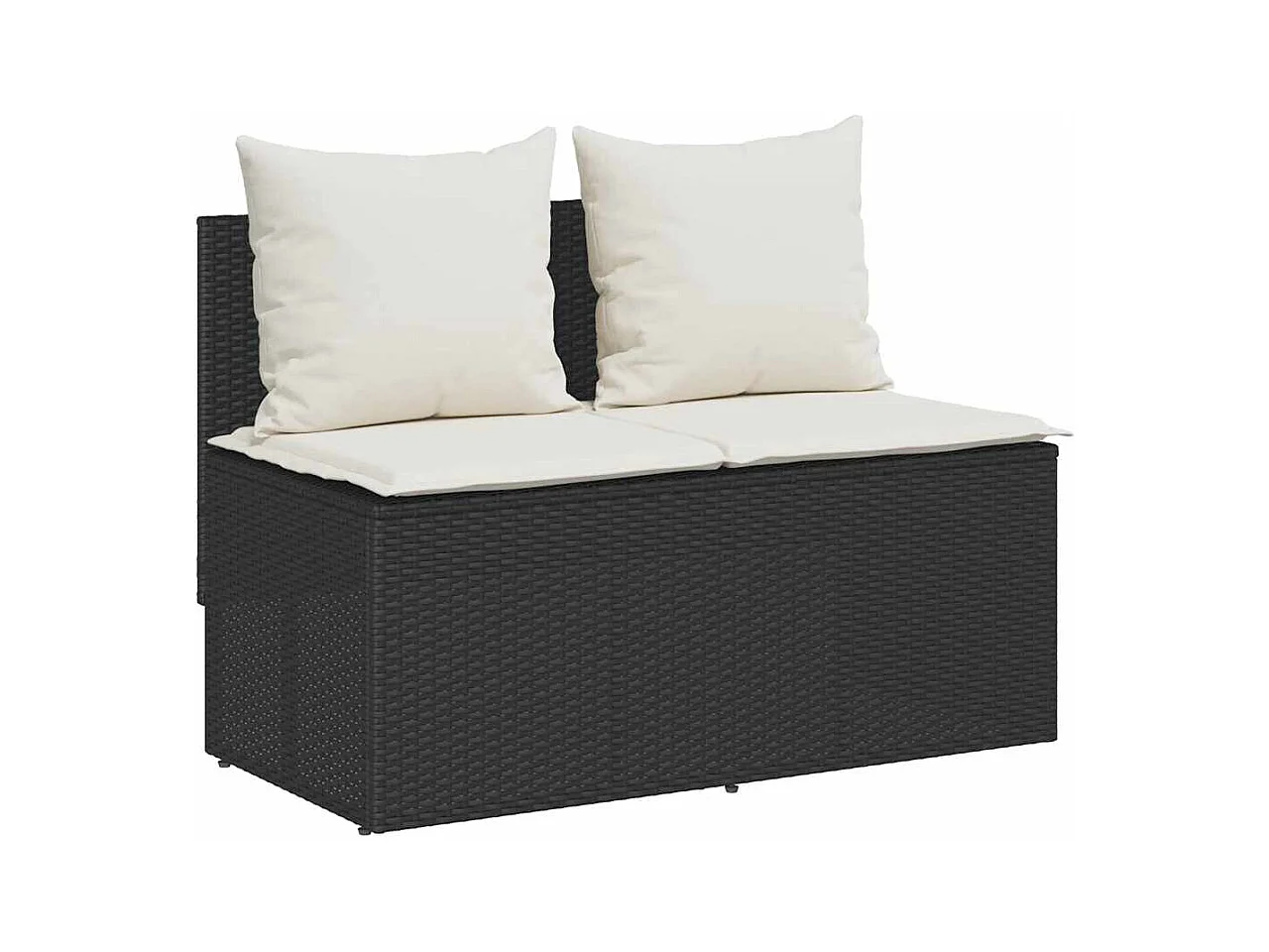 Ensemble à manger de jardin avec coussins 3 pcs Noir