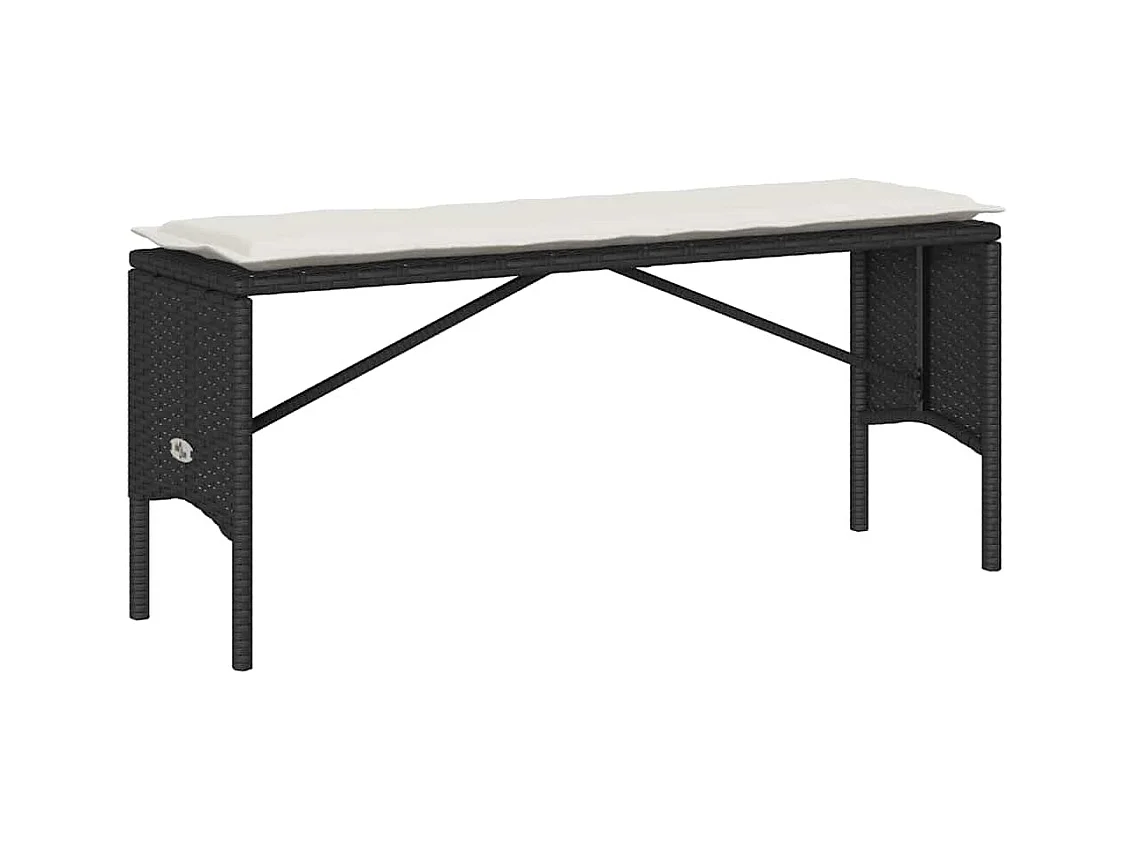 Ensemble à manger de jardin avec coussins 3 pcs Noir