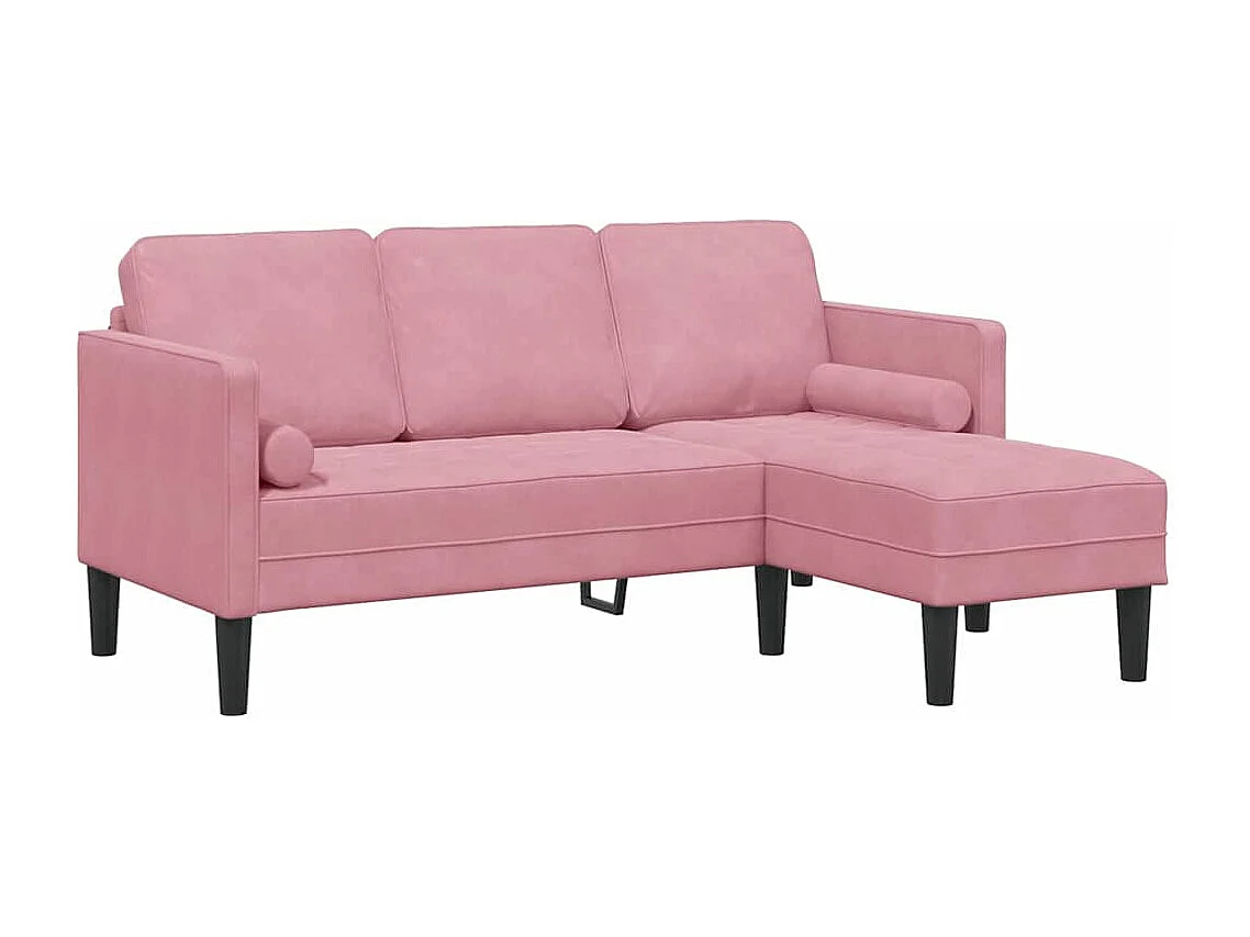 Conjunto de Sofás 2 pcs Rosa 173 x 131 x 67 cm Veludo