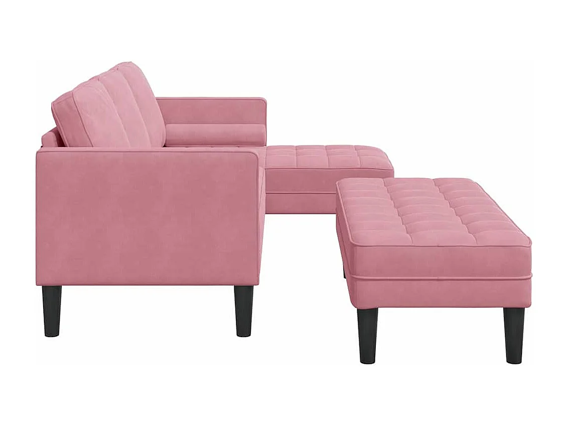 Conjunto de Sofás 2 pcs Rosa 173 x 131 x 67 cm Veludo