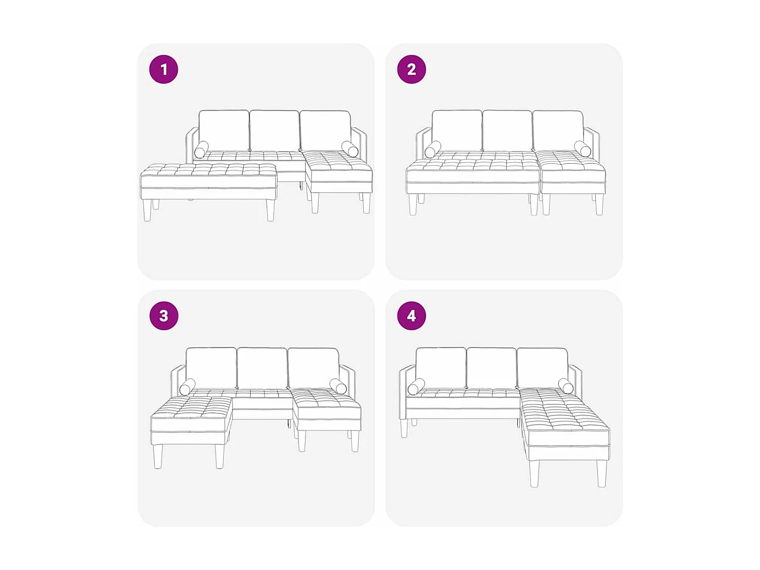 Ensemble de Canapés avec coussin 2 pcs Rose Polyester