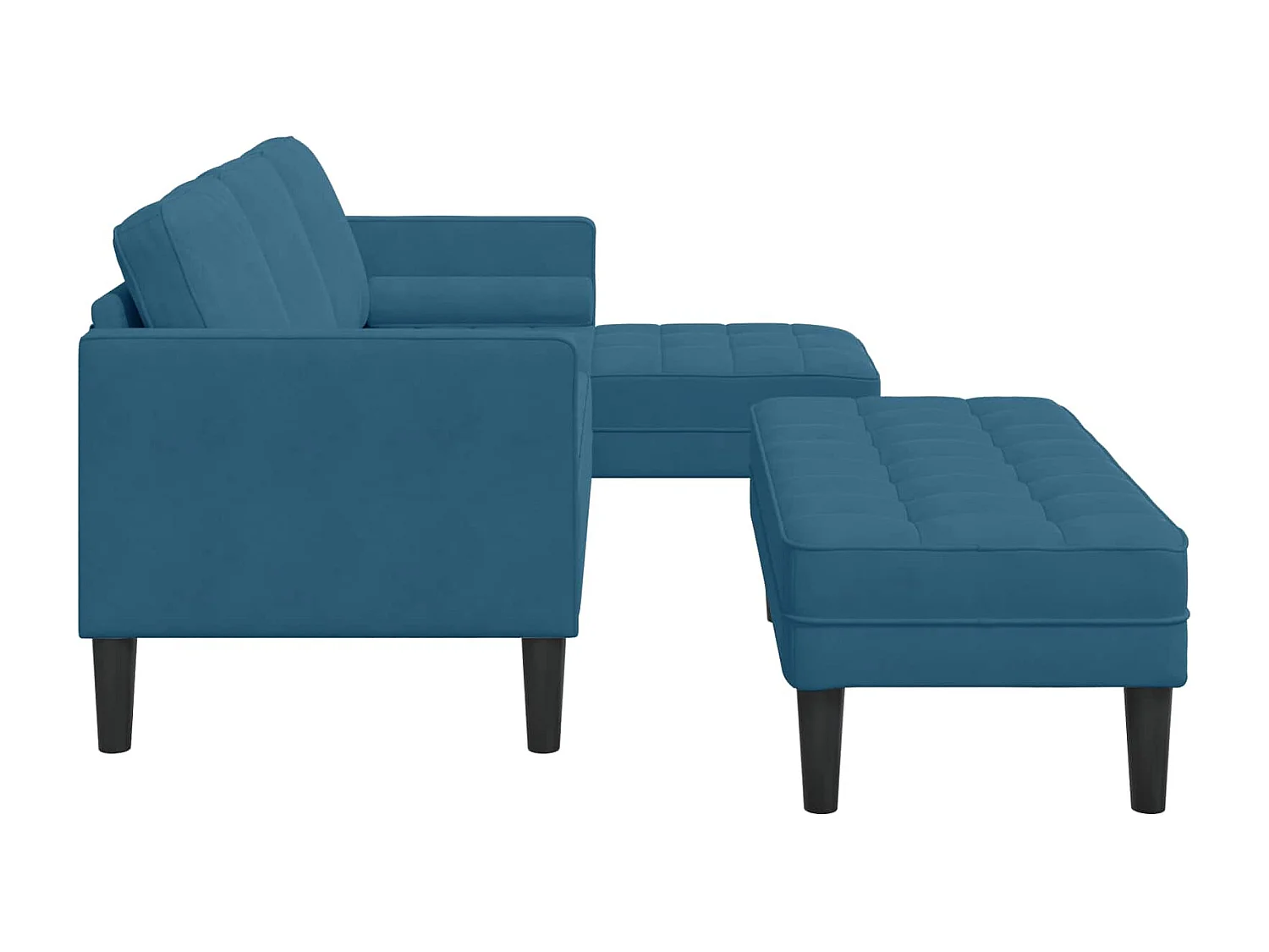 Bankstel met kussen 2 pcs Blauw Polyester