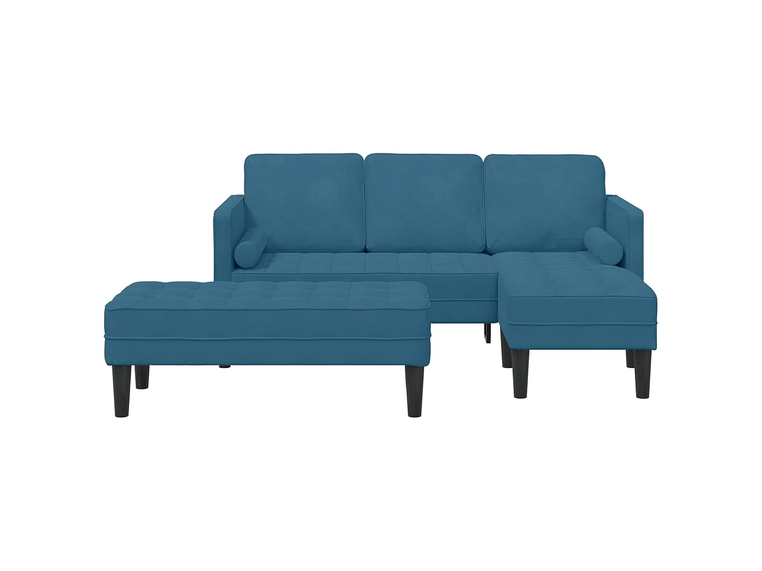 Ensemble de Canapés avec coussin 2 pcs Bleu Polyester