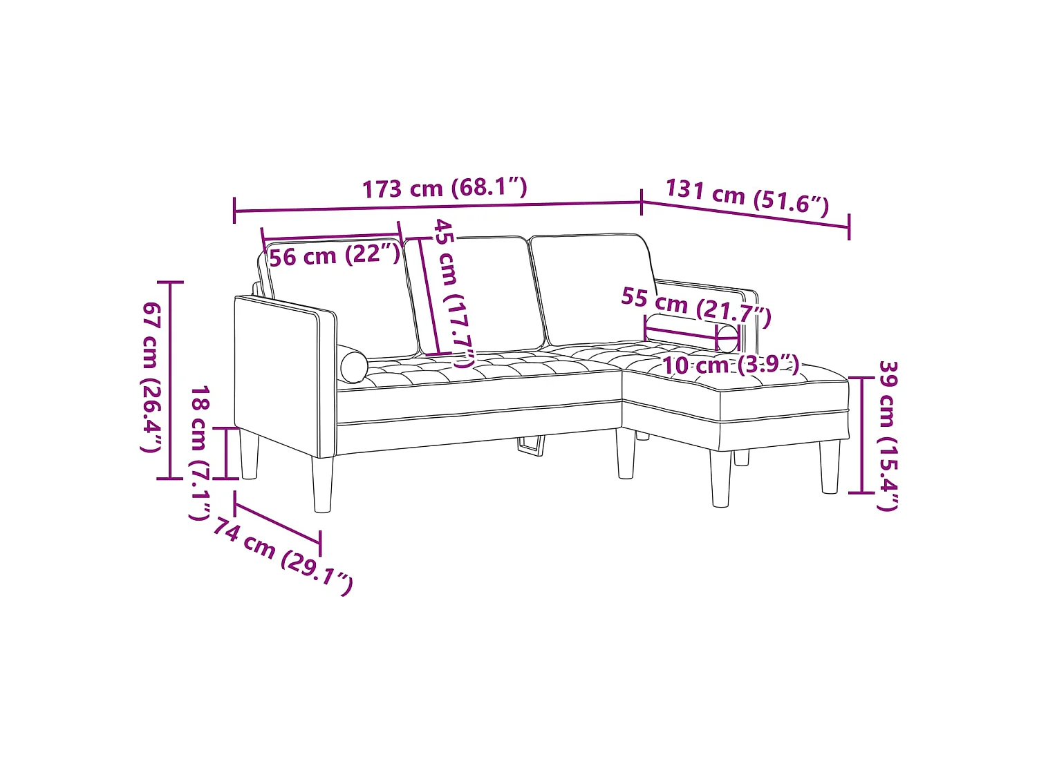 Ensemble de Canapés avec coussin 2 pcs Bleu Polyester