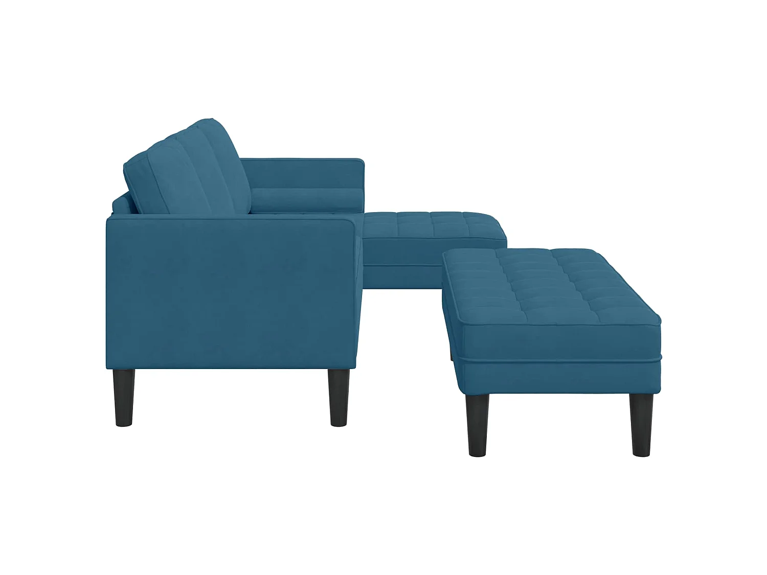 Ensemble de Canapés avec coussin 2 pcs Bleu Polyester