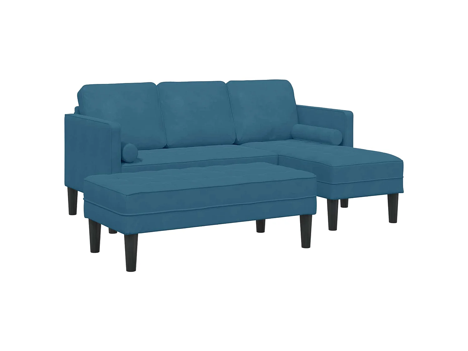 Set di divani 2 pz Blu Poliestere