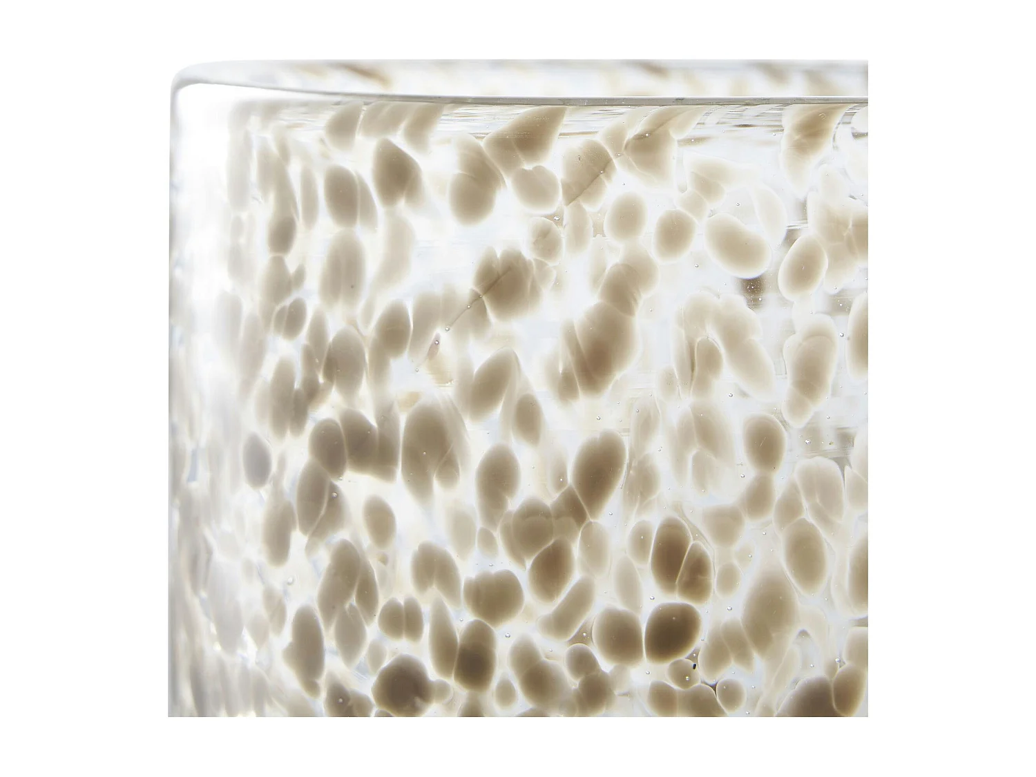 Bougeoir rond en verre moucheté brun