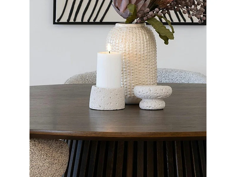 Bougeoir déco en ciment (lot de 2) - gris, formes coupelles basses