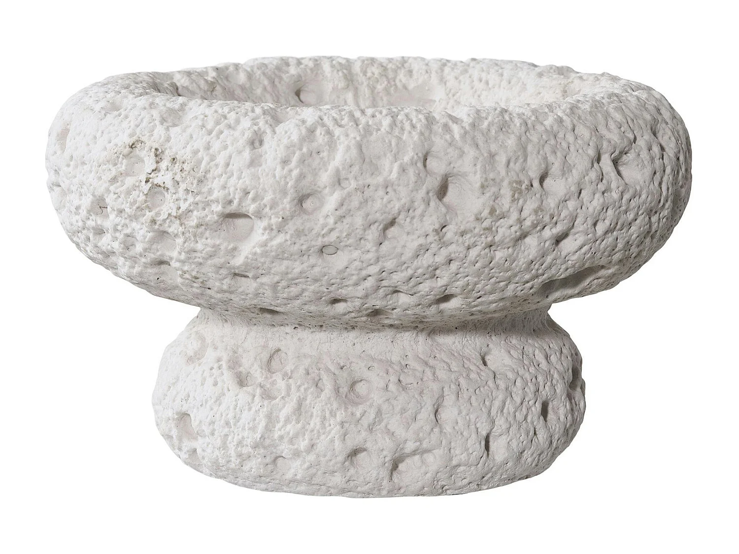 Bougeoir déco en ciment (lot de 2) - gris, formes coupelles basses