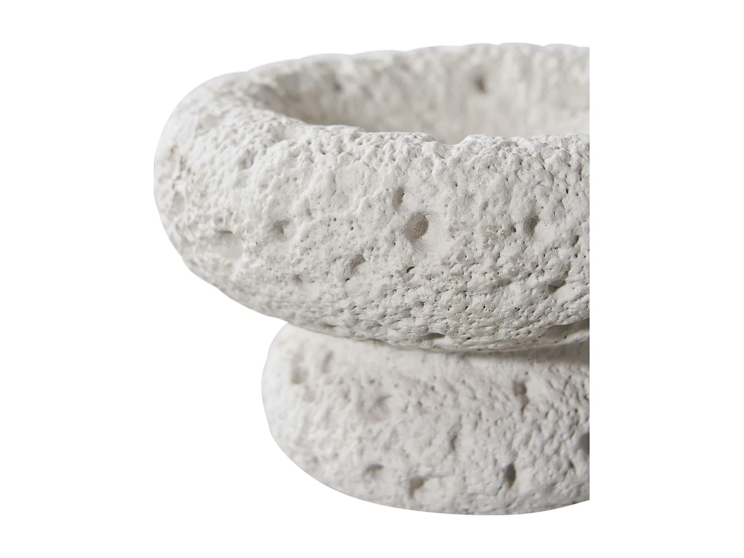 Bougeoir déco en ciment (lot de 2) - gris, formes coupelles basses