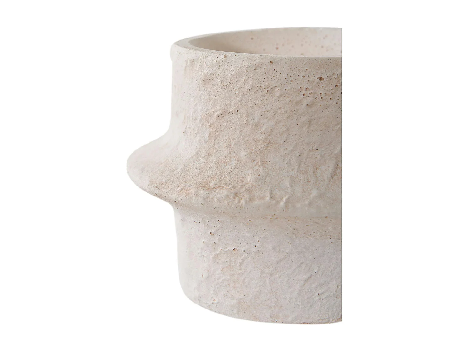 Bougeoir en ciment brut (lot de 2) - design organique, 2 hauteurs