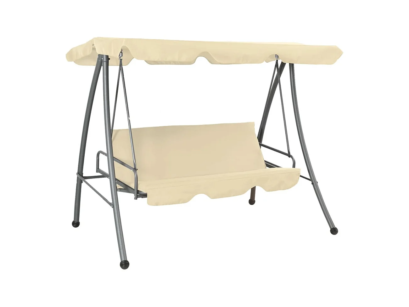 Banco columpio de exterior con dosel blanco arena