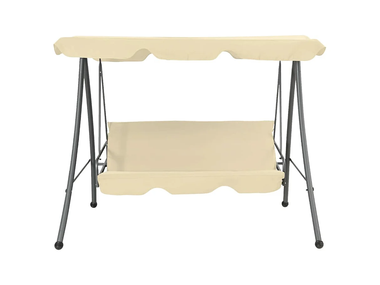 Banco columpio de exterior con dosel blanco arena