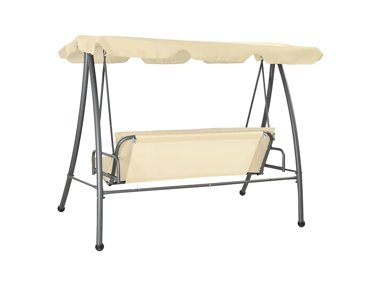 Banco columpio de exterior con dosel blanco arena