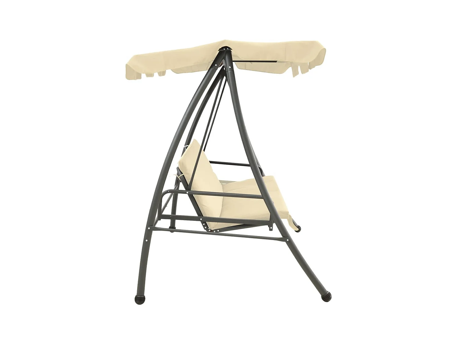 Banco columpio de exterior con dosel blanco arena