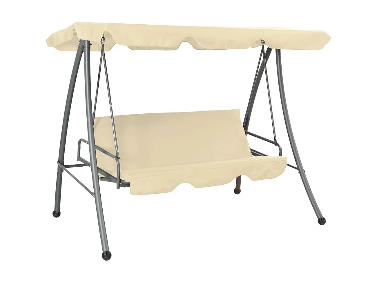 vidaXL Balancelle d'extérieur avec auvent Blanc sable