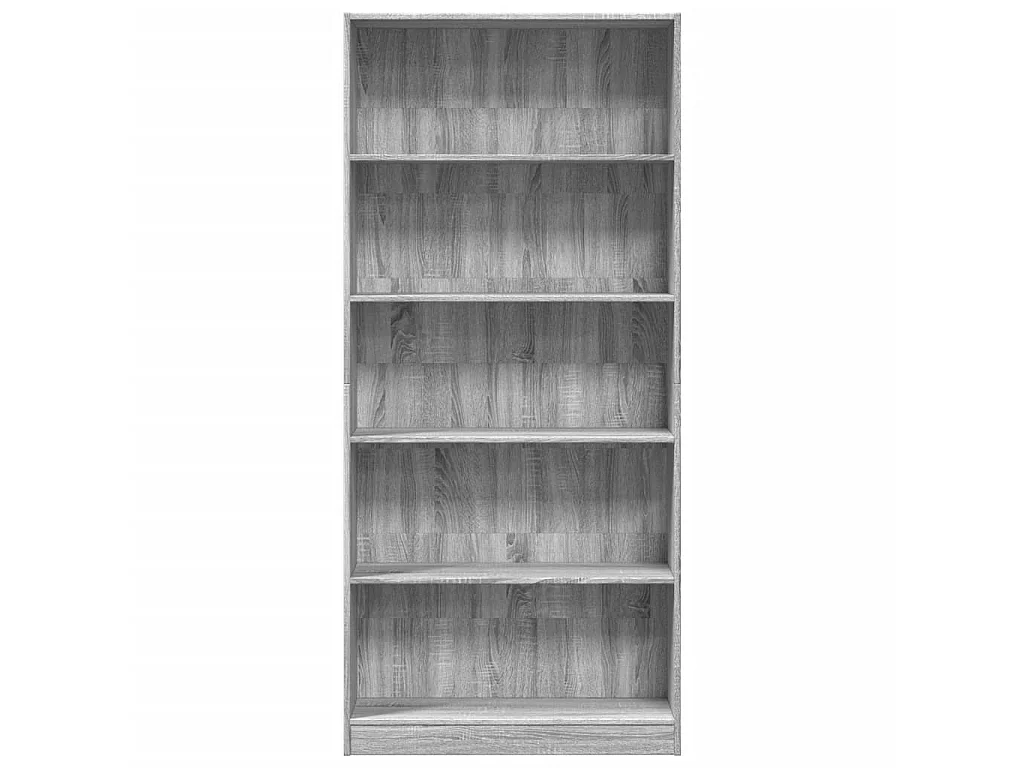 Libreria Grigio Sonoma 80x24x176 cm in Legno Multistrato