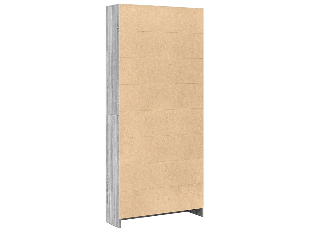 Libreria Grigio Sonoma 80x24x176 cm in Legno Multistrato