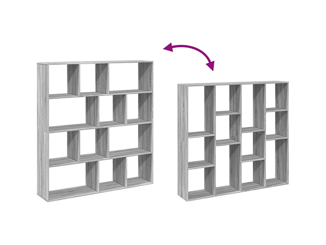 Bibliothèque sonoma gris 132x29x141,5 cm bois d'ingénierie