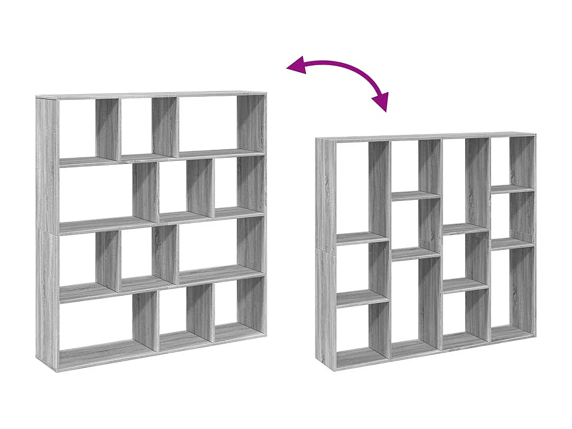 Bücherregal Grau Sonoma 132x29x141,5 cm Holzwerkstoff
