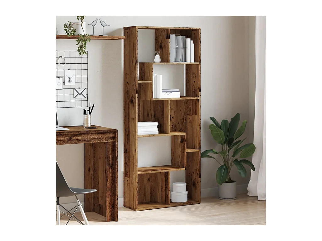 Bibliothèque vieux bois 67x24x161 cm bois d'ingénierie