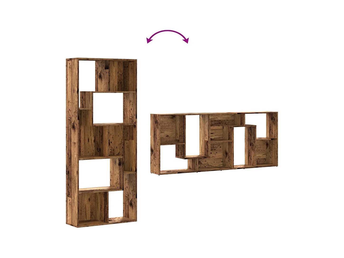 Bibliothèque vieux bois 67x24x161 cm bois d'ingénierie